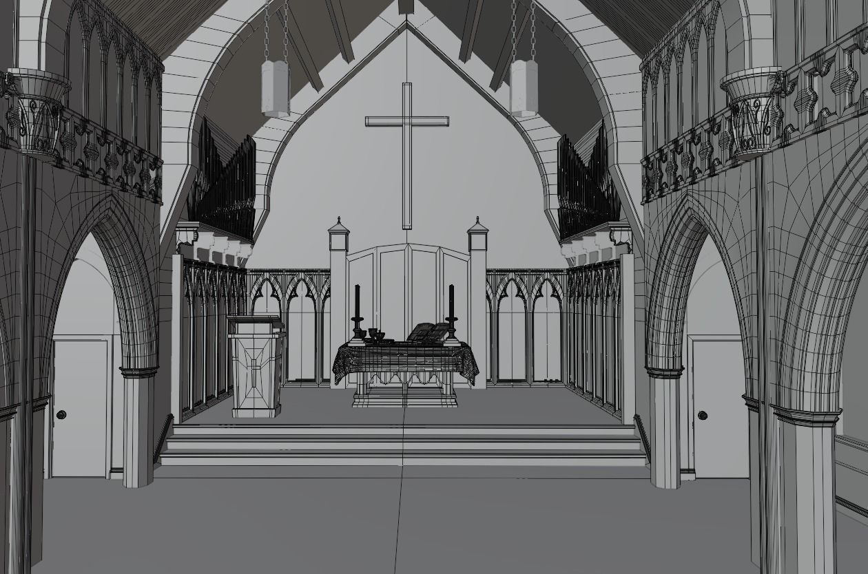 Church Interior 3D model_8