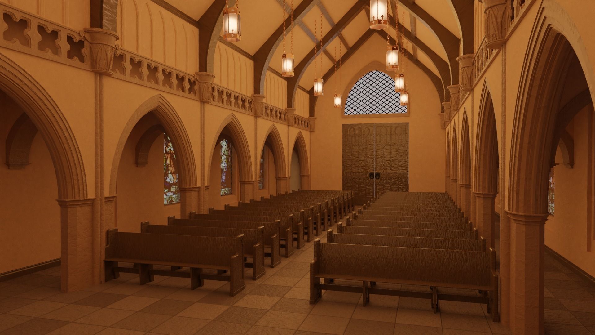 Church Interior 3D model_3
