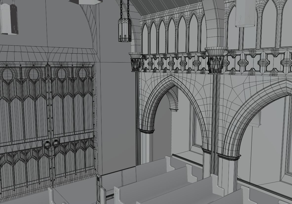 Church Interior 3D model_9