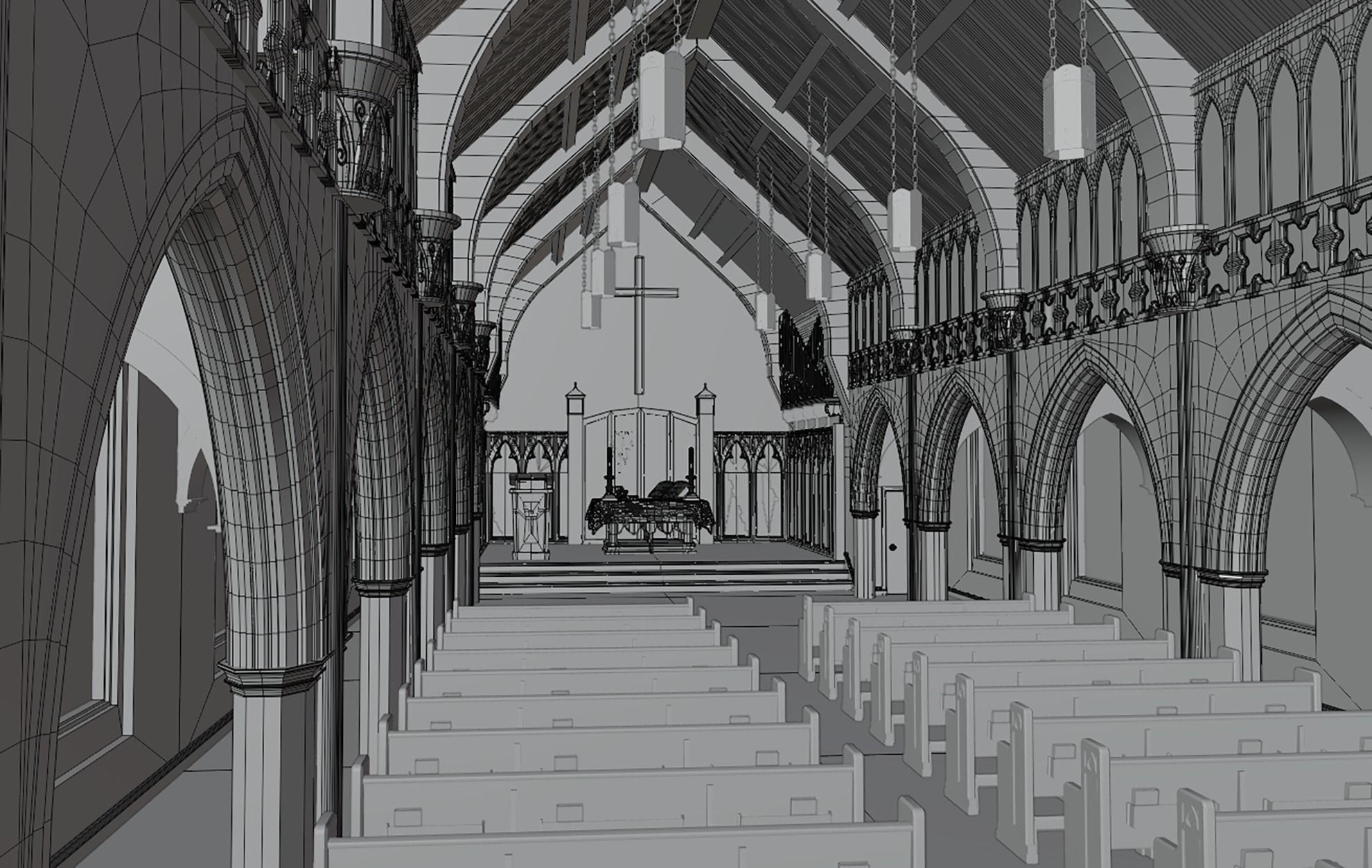 Church Interior 3D model_14