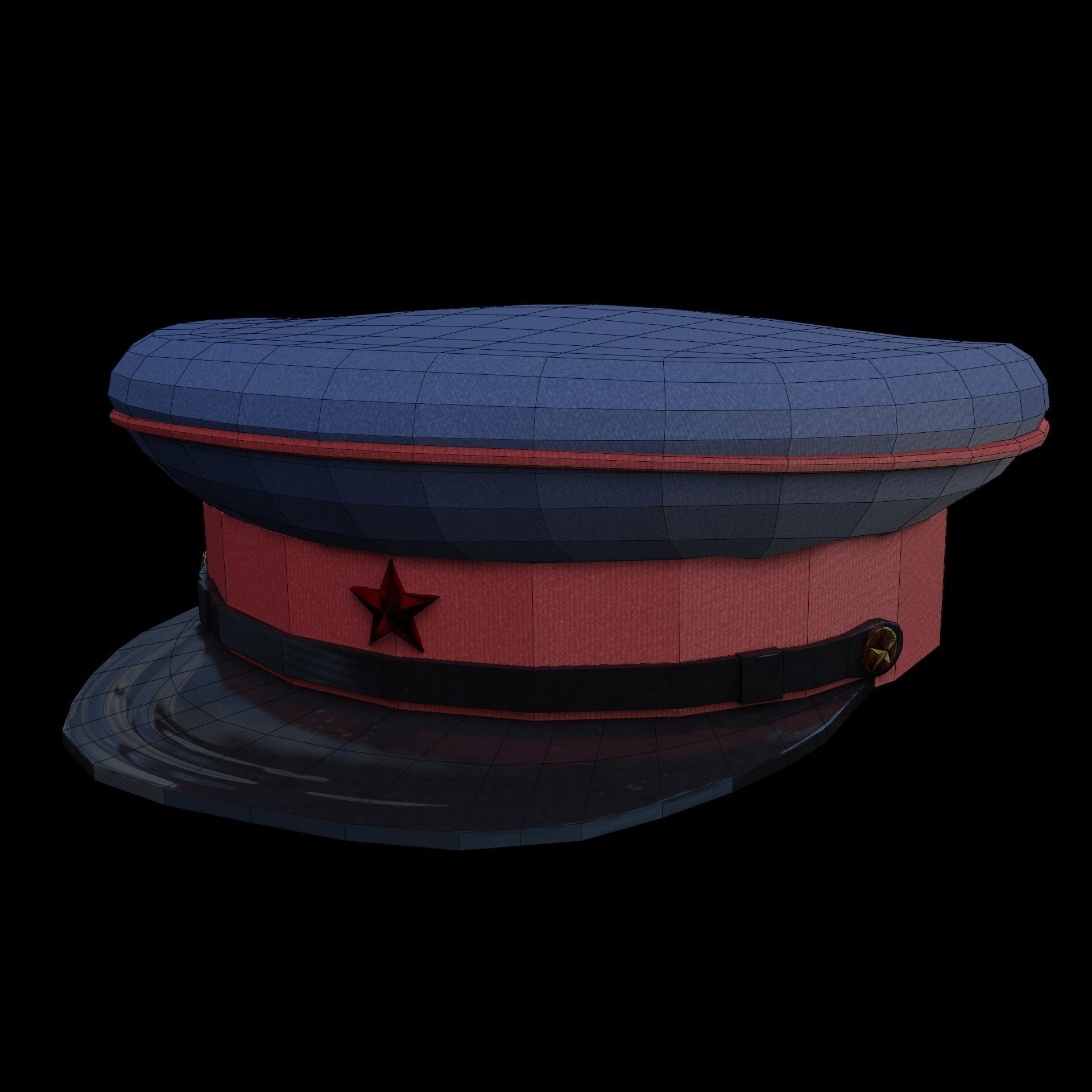 Soviet NKVD solder cap PBR low-poly game ready Low-poly 3D model_4