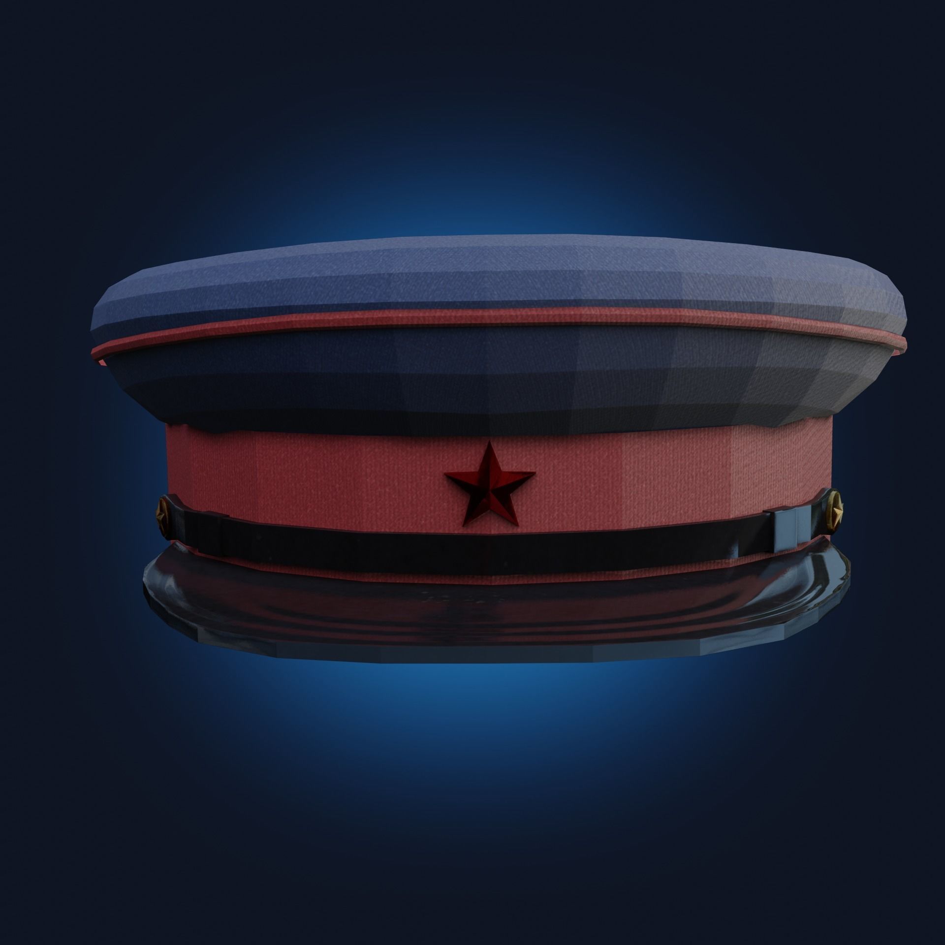 Soviet NKVD solder cap PBR low-poly game ready Low-poly 3D model_1