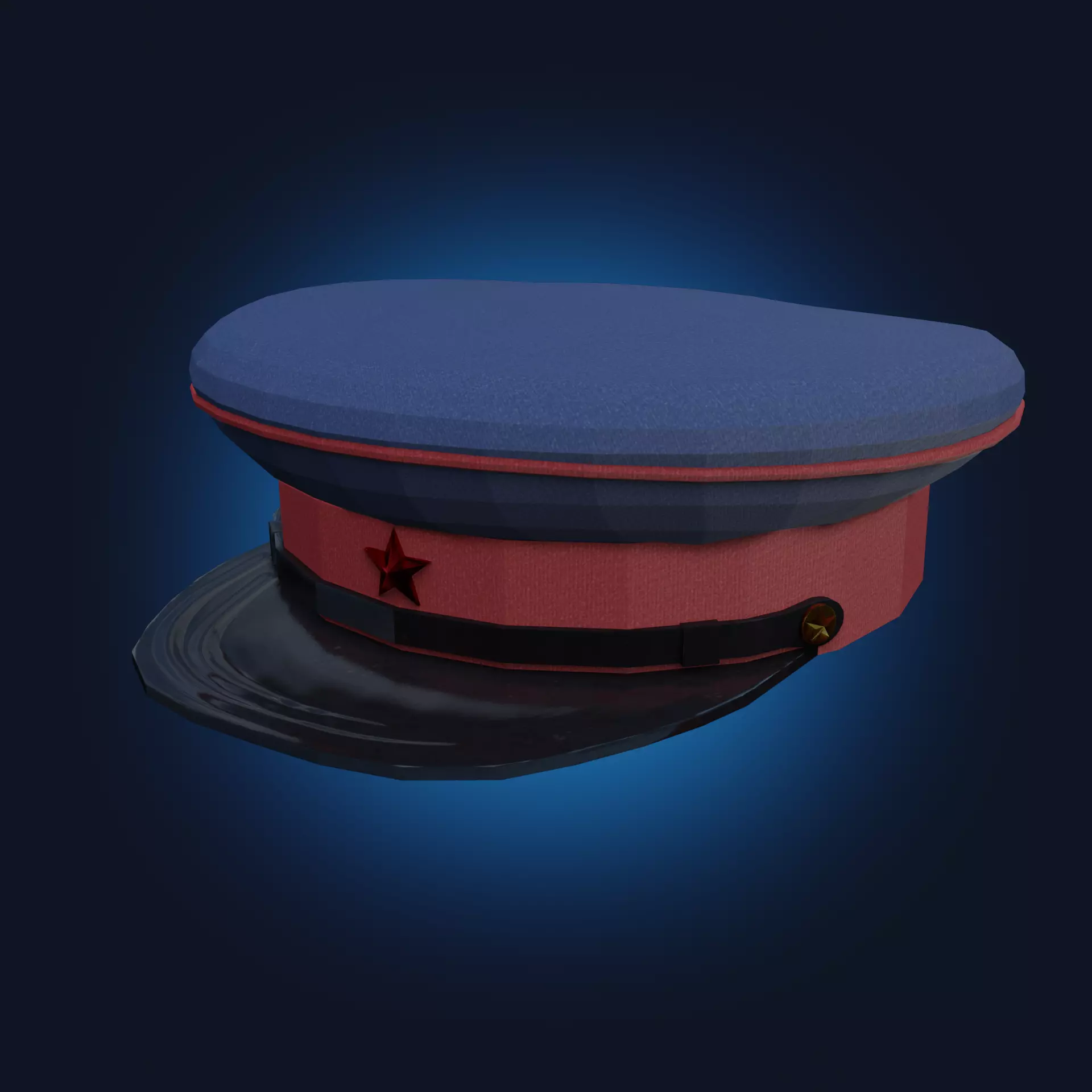 Soviet NKVD solder cap PBR low-poly game ready Low-poly 3D model_0