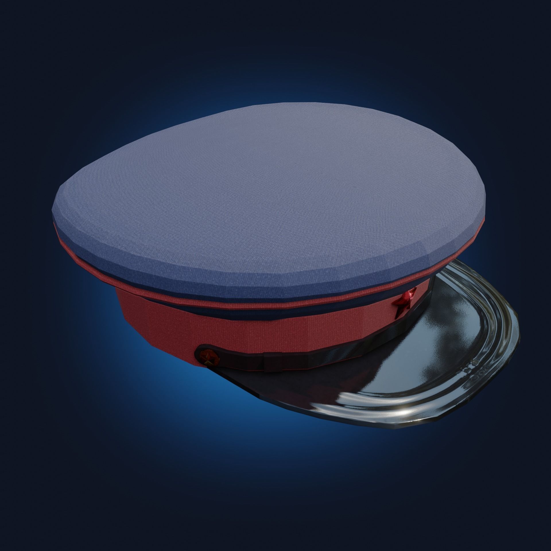 Soviet NKVD solder cap PBR low-poly game ready Low-poly 3D model_2