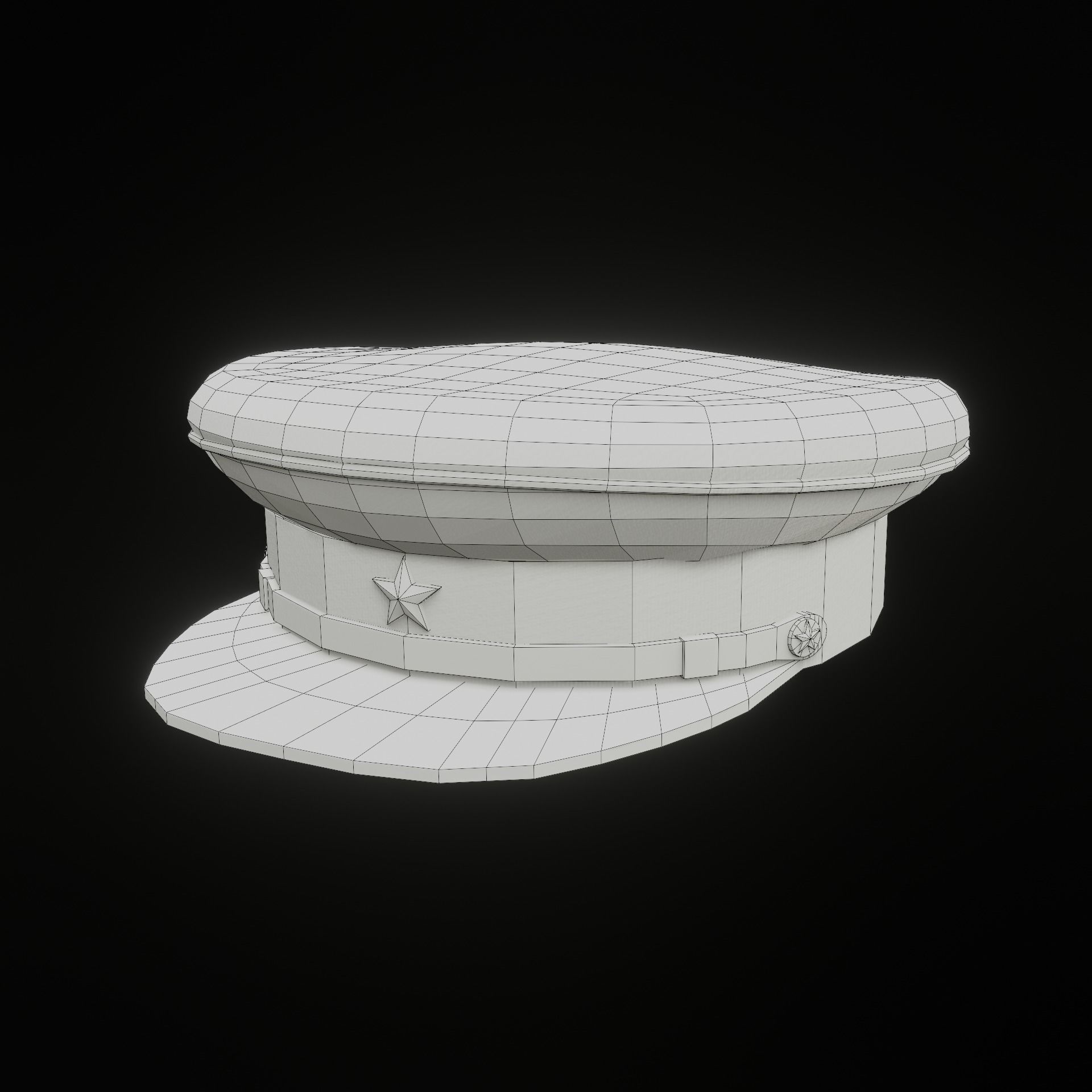 Soviet NKVD solder cap PBR low-poly game ready Low-poly 3D model_8