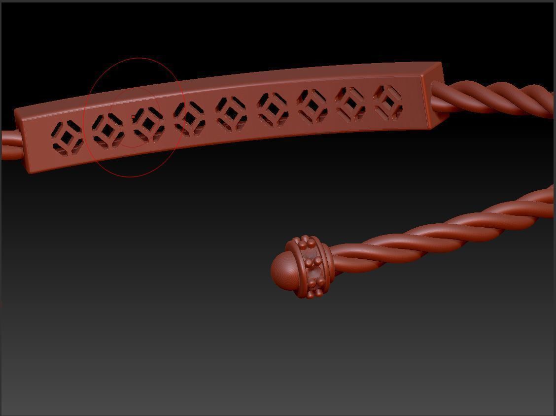 Diamond bracelet princess 3D print model_6