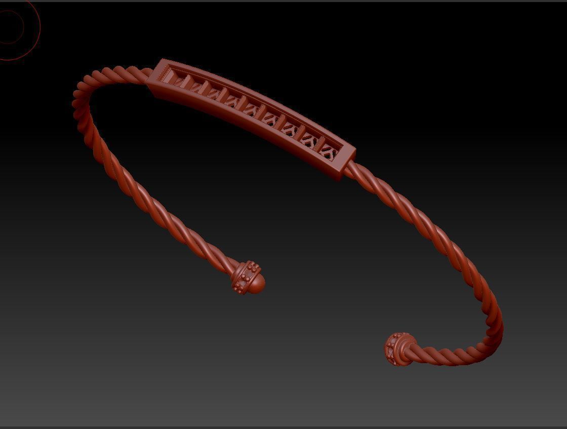 Diamond bracelet princess 3D print model_5