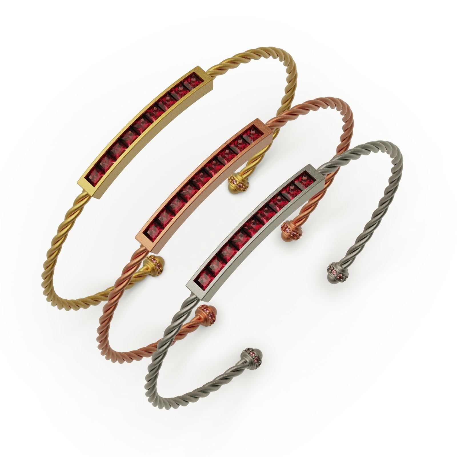 Diamond bracelet princess 3D print model_3