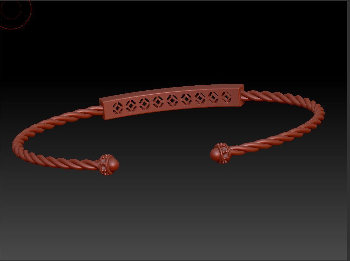 Diamond bracelet princess 3D print model_4