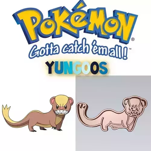 Amazing Pokemon Yungoos Cookie Cutter Stamp Cake Decorating 