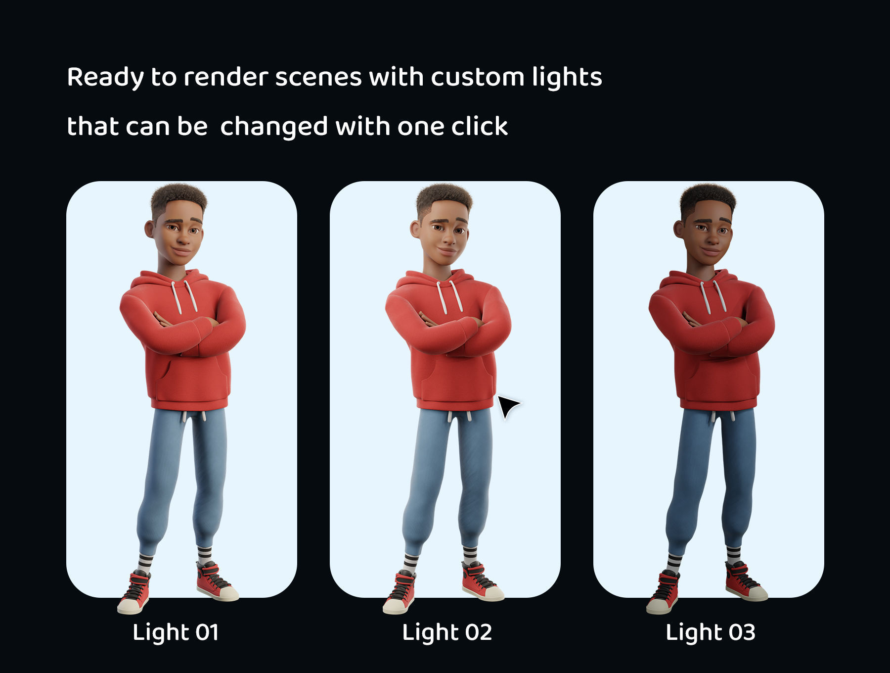 Cartoon Black Man Teen Rigged 3D model_10