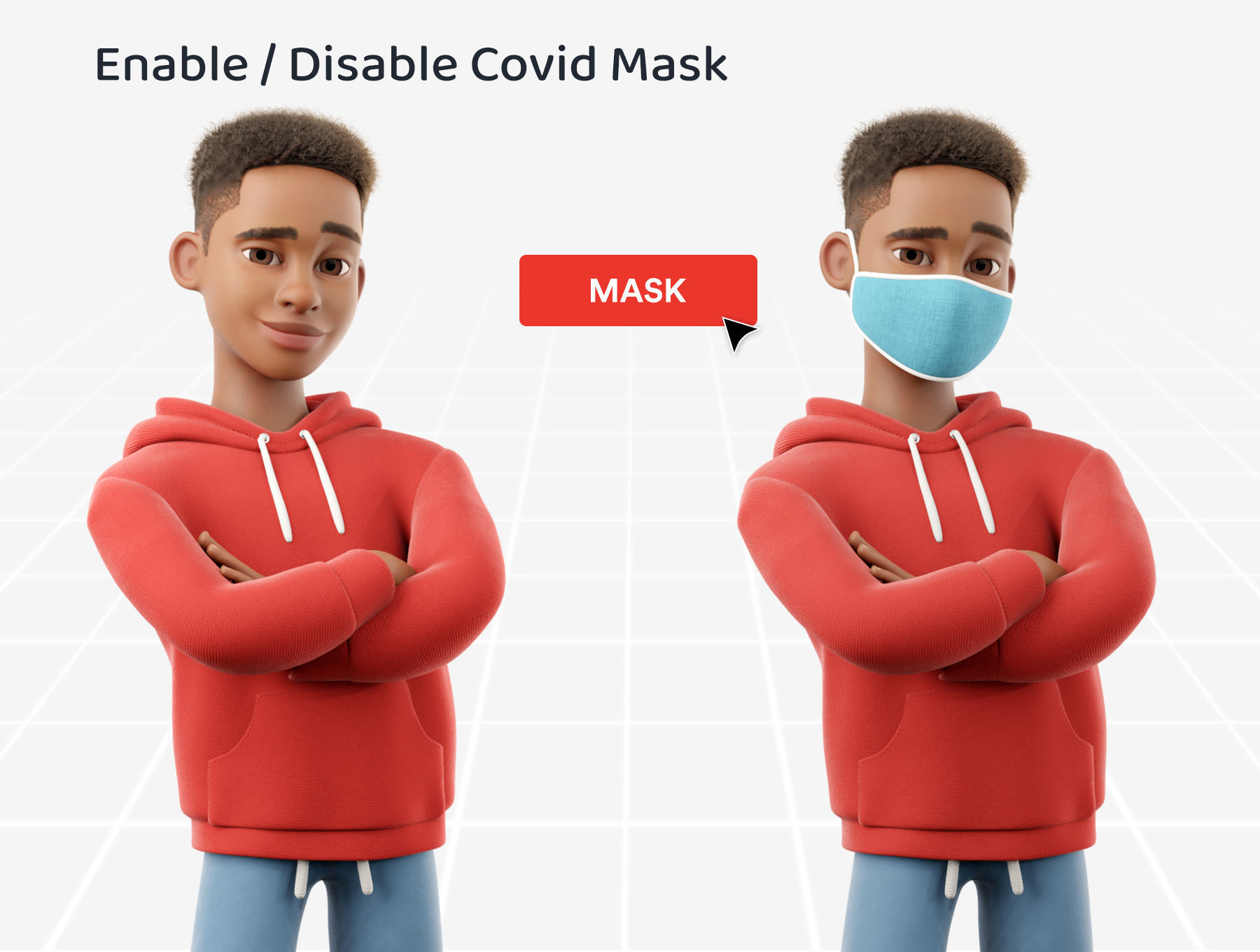 Cartoon Black Man Teen Rigged 3D model_12