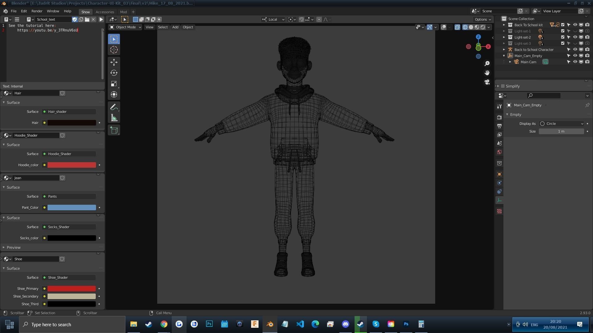 Cartoon Black Man Teen Rigged 3D model_20