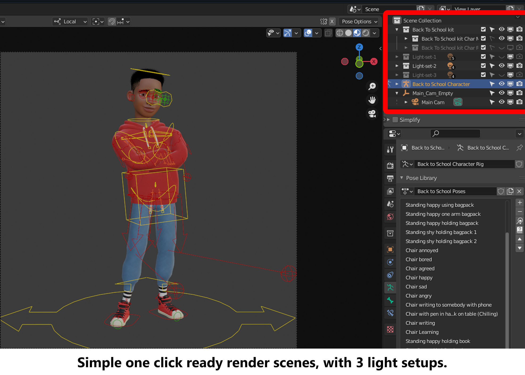 Cartoon Black Man Teen Rigged 3D model_17