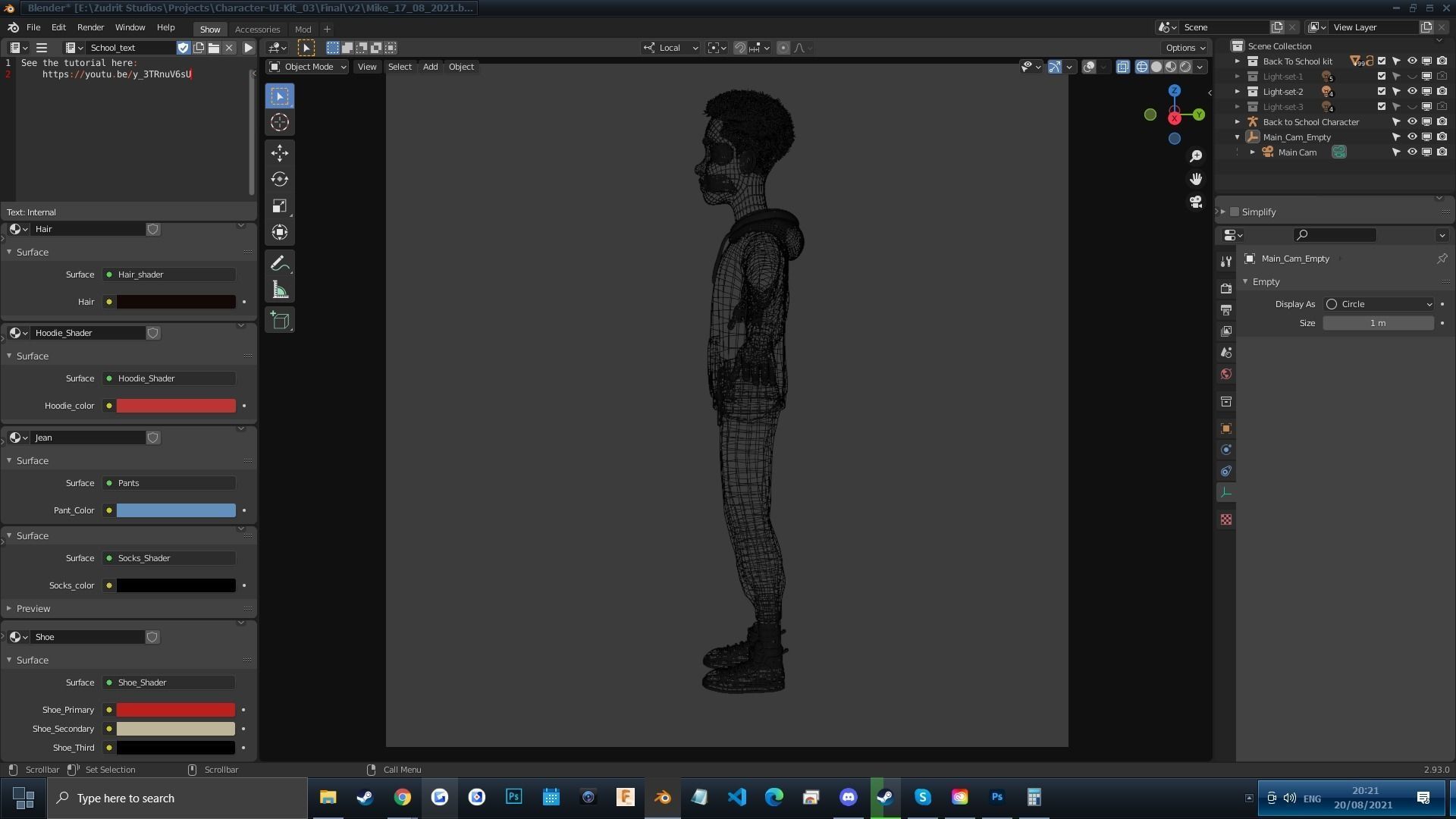 Cartoon Black Man Teen Rigged 3D model_19