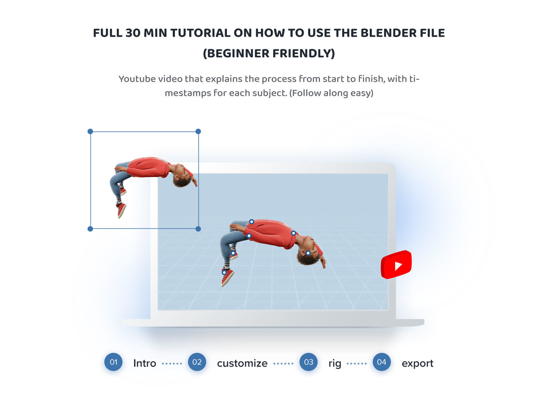 Cartoon Black Man Teen Rigged 3D model_18