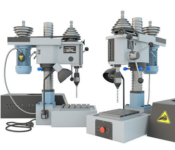 Machine tool drilling press vertical 2M112 3D model