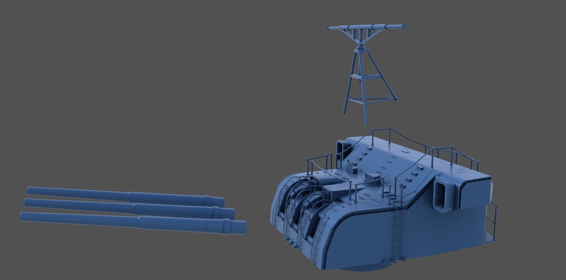 Yamato Nendo Shiki turret - Personal license - 1-100 scale 3D print model_7