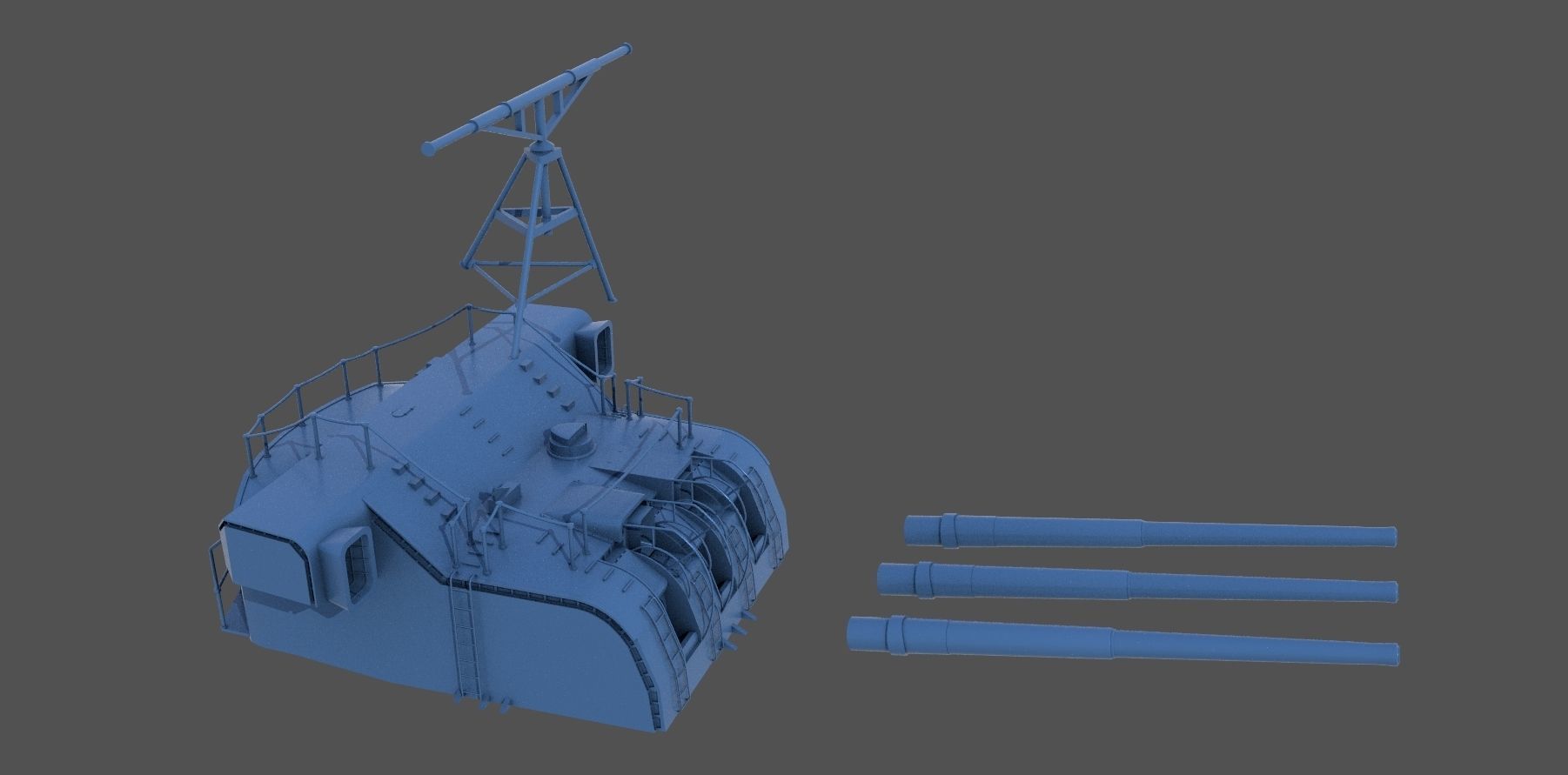 Yamato Nendo Shiki turret - Personal license - 1-100 scale 3D print model_6