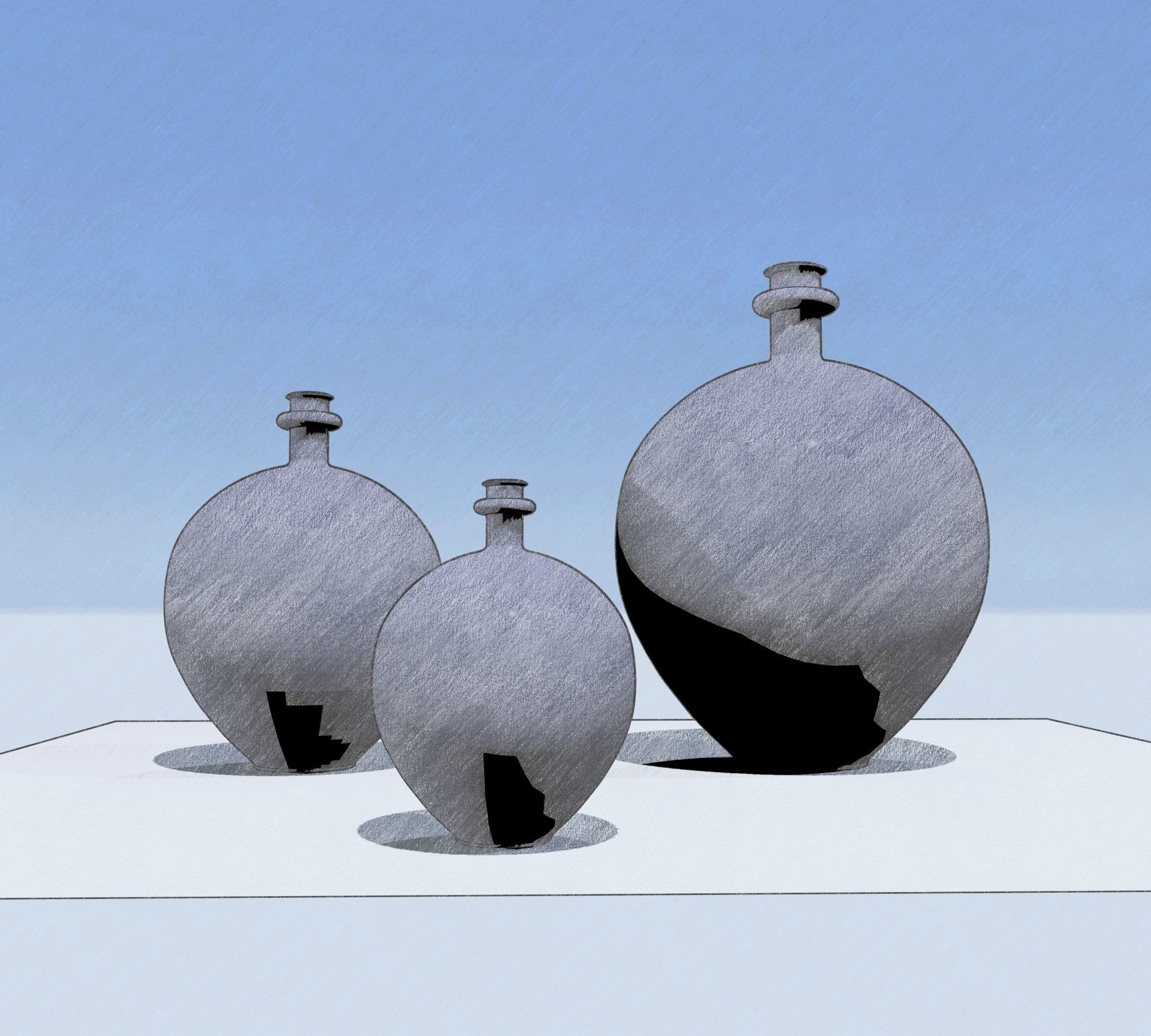 Jars marine blue 3D model_4