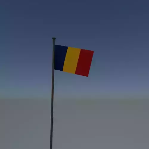 Romania flag Low-poly 3D model