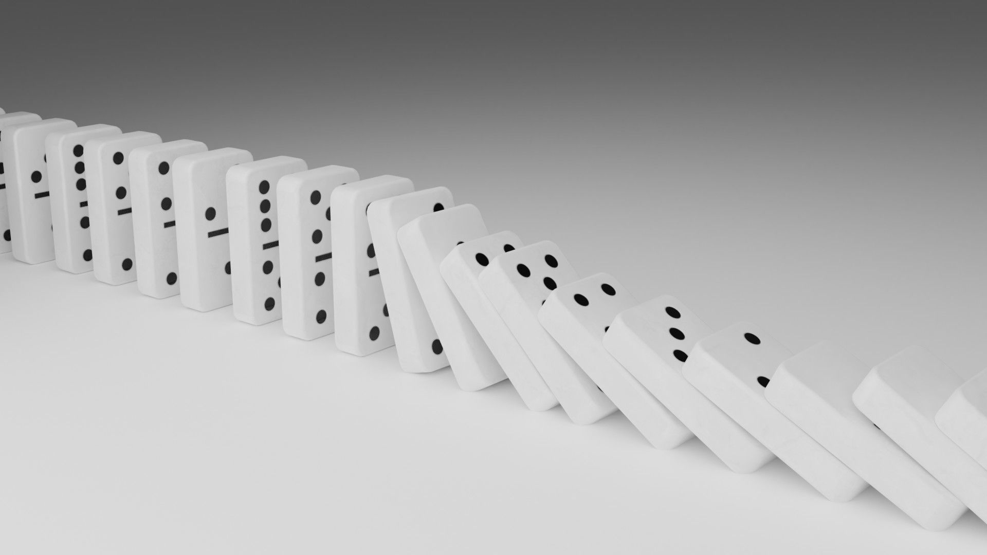 White dominoes set Low-poly 3D model_3
