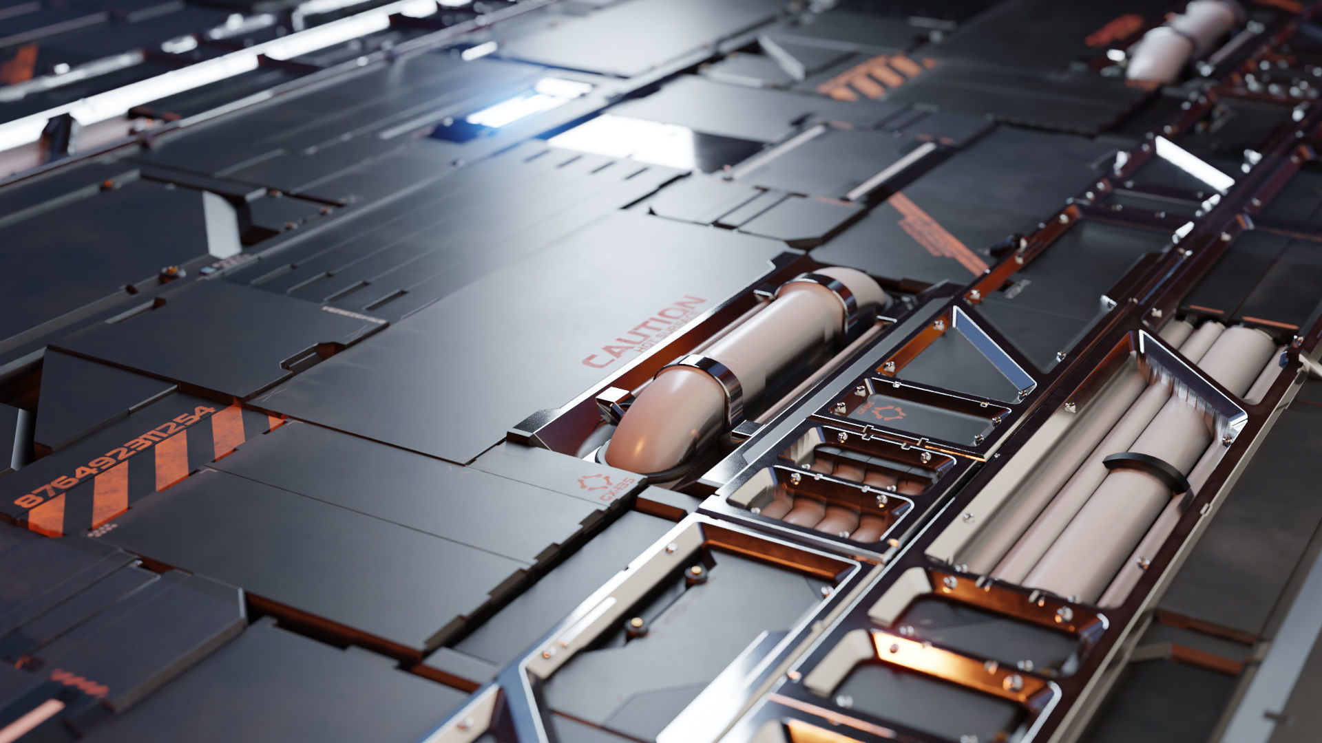 Sci fi Trim sheet texture 3 Variations Low-poly 3D model_6