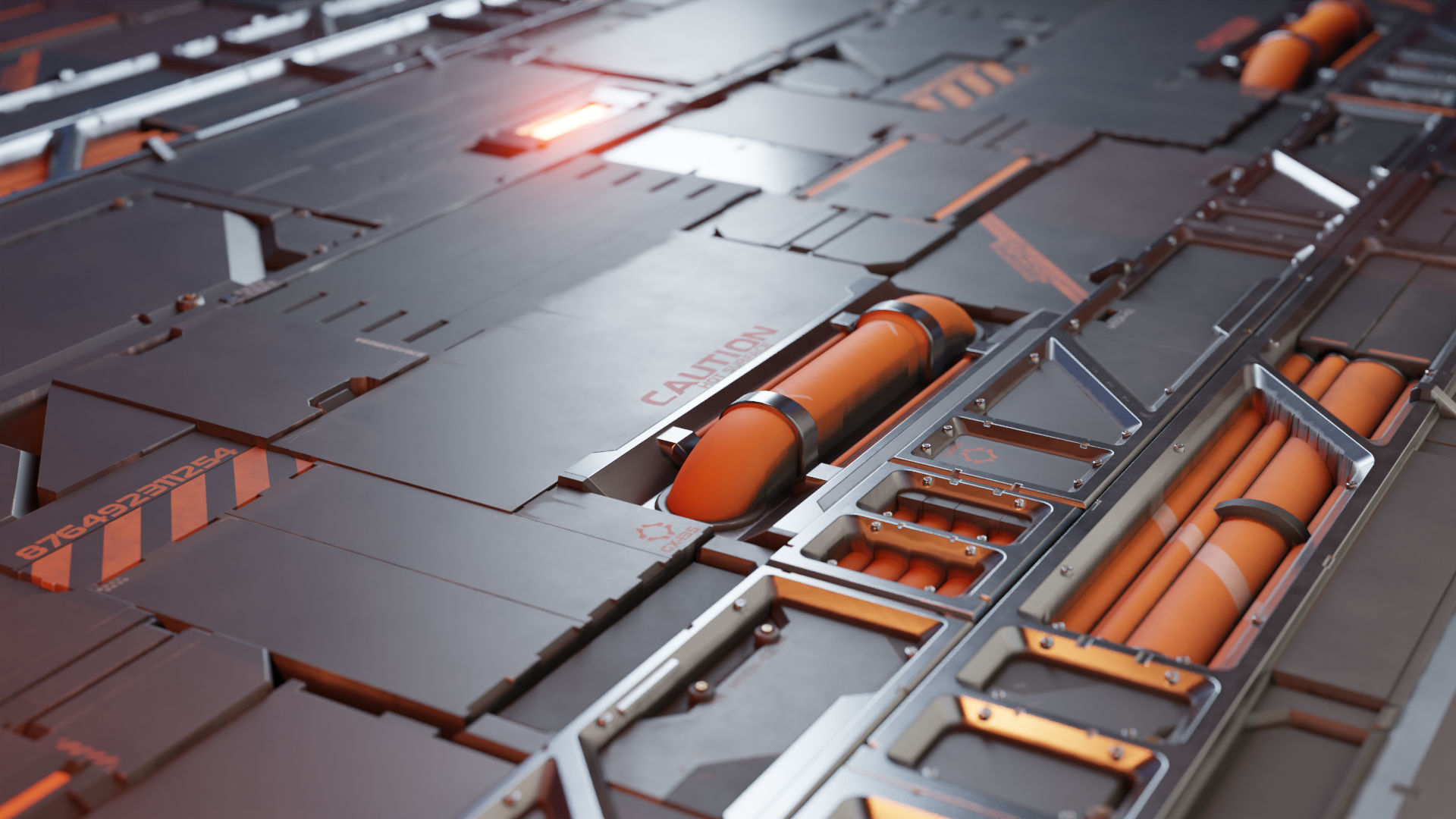 Sci fi Trim sheet texture 3 Variations Low-poly 3D model_4