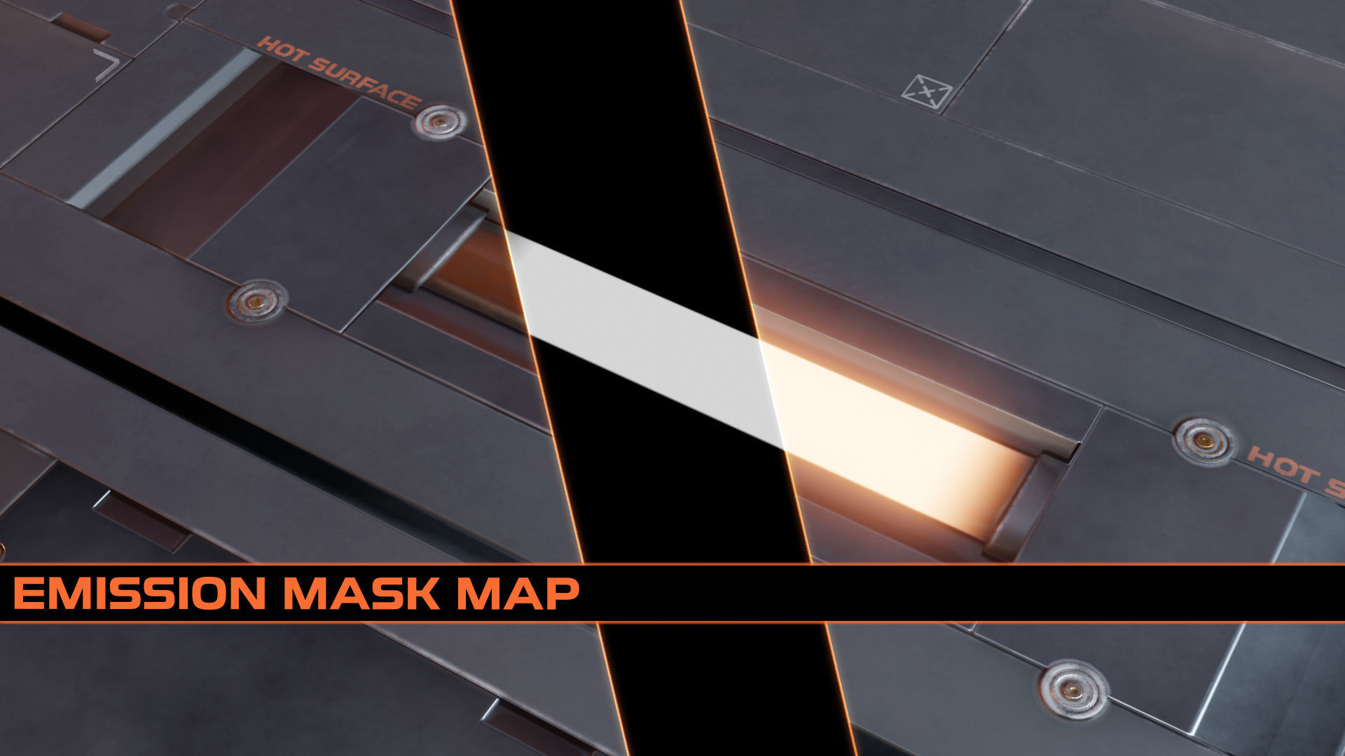 Sci fi Trim sheet texture 3 Variations Low-poly 3D model_3