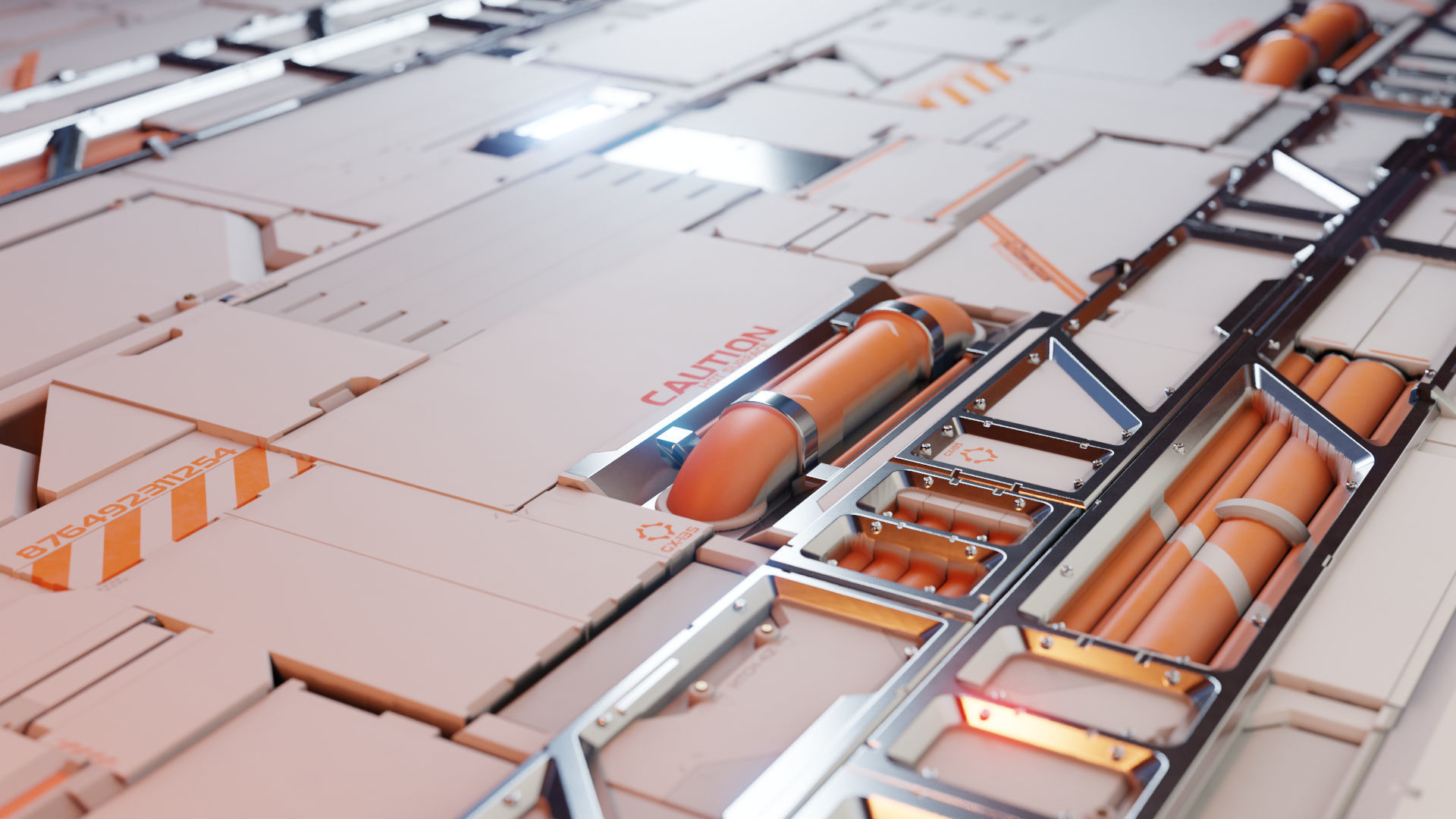 Sci fi Trim sheet texture 3 Variations Low-poly 3D model_5