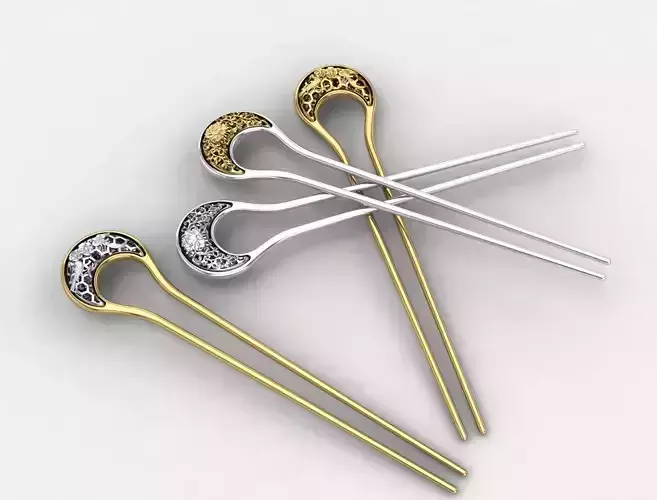 Hair pins flower and bird