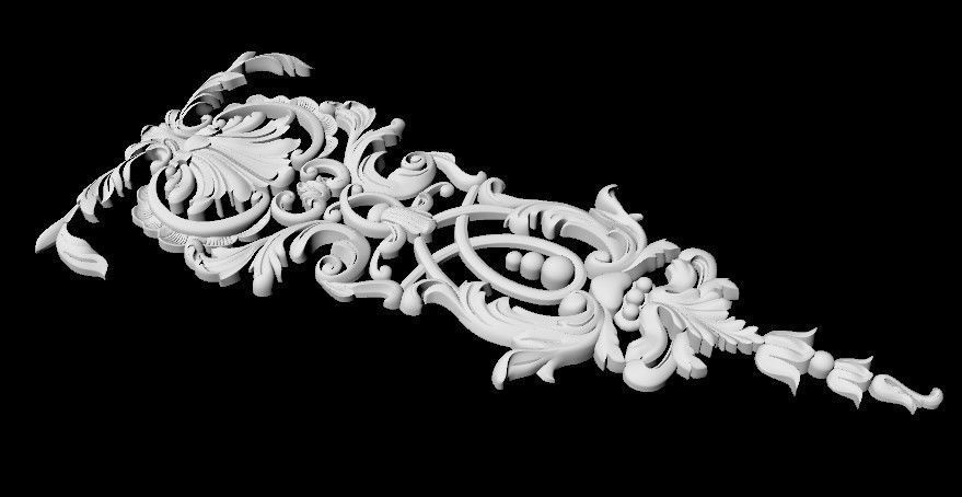 Central decor ornament for furniture 3D model_1