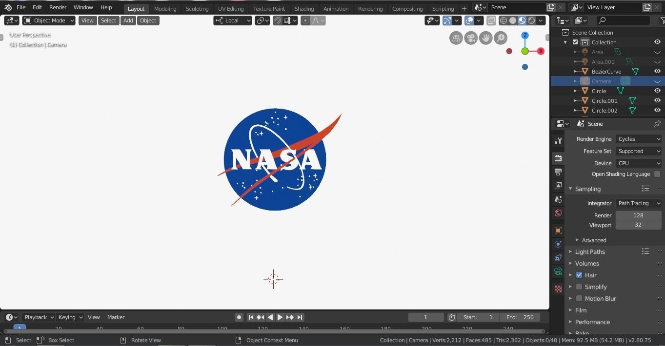 NASA Logo 3D Free low-poly 3D model_5
