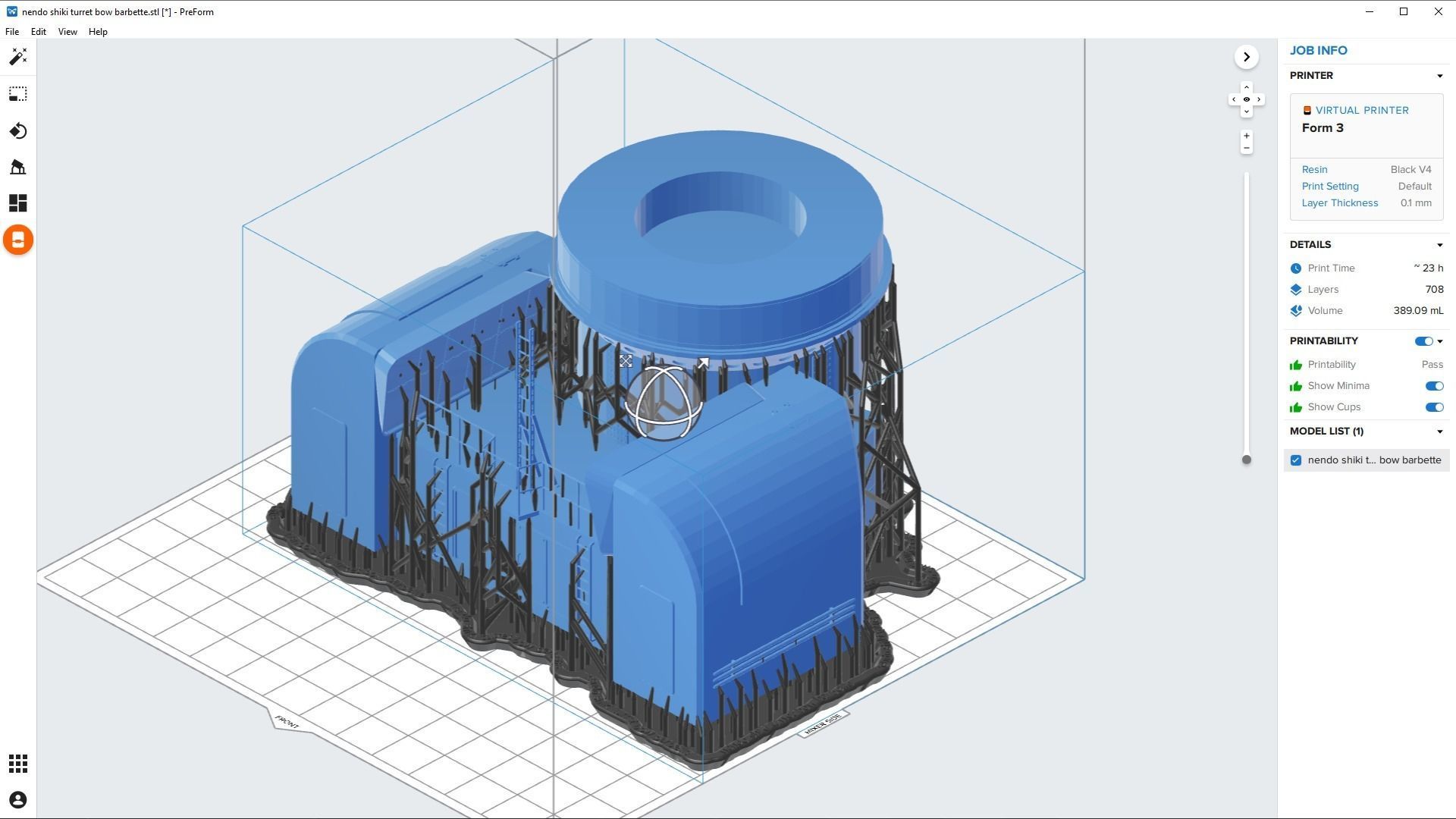 Nendo Shiki bow barbette - Personal license - 1-100 scale 3D print model_2
