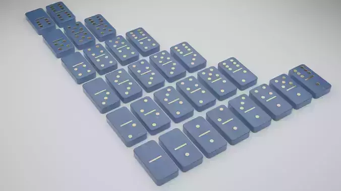 Blue dominoes set