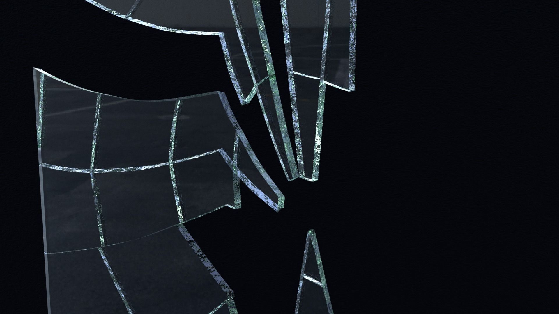 Broken Glass Asset Pack 3D model_1
