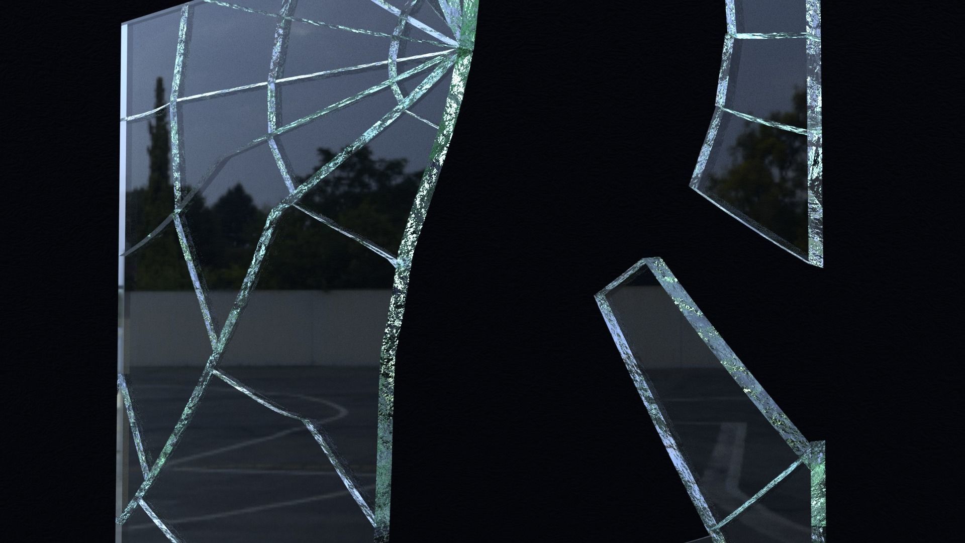 Broken Glass Asset Pack 3D model_11