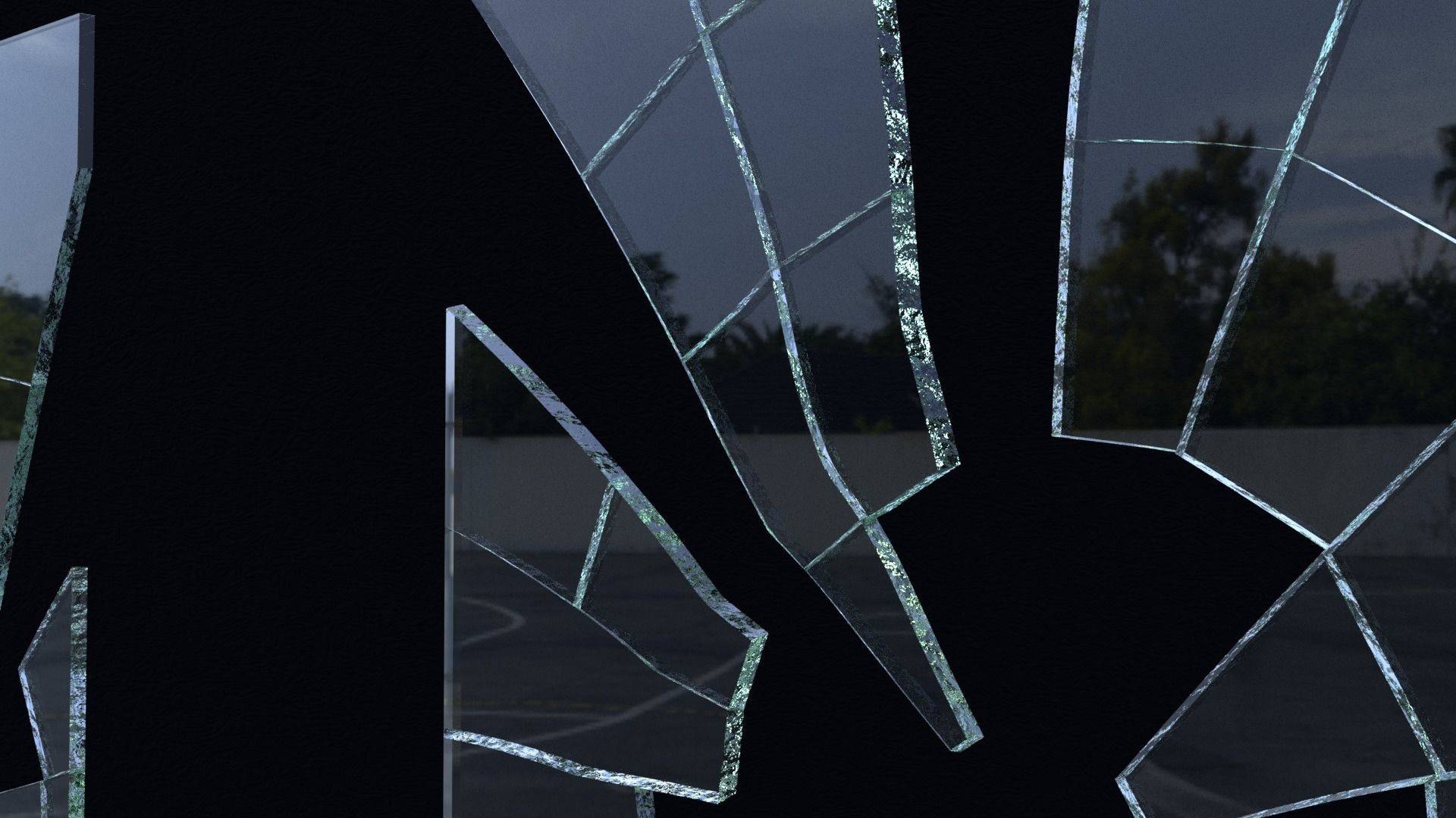 Broken Glass Asset Pack 3D model_16