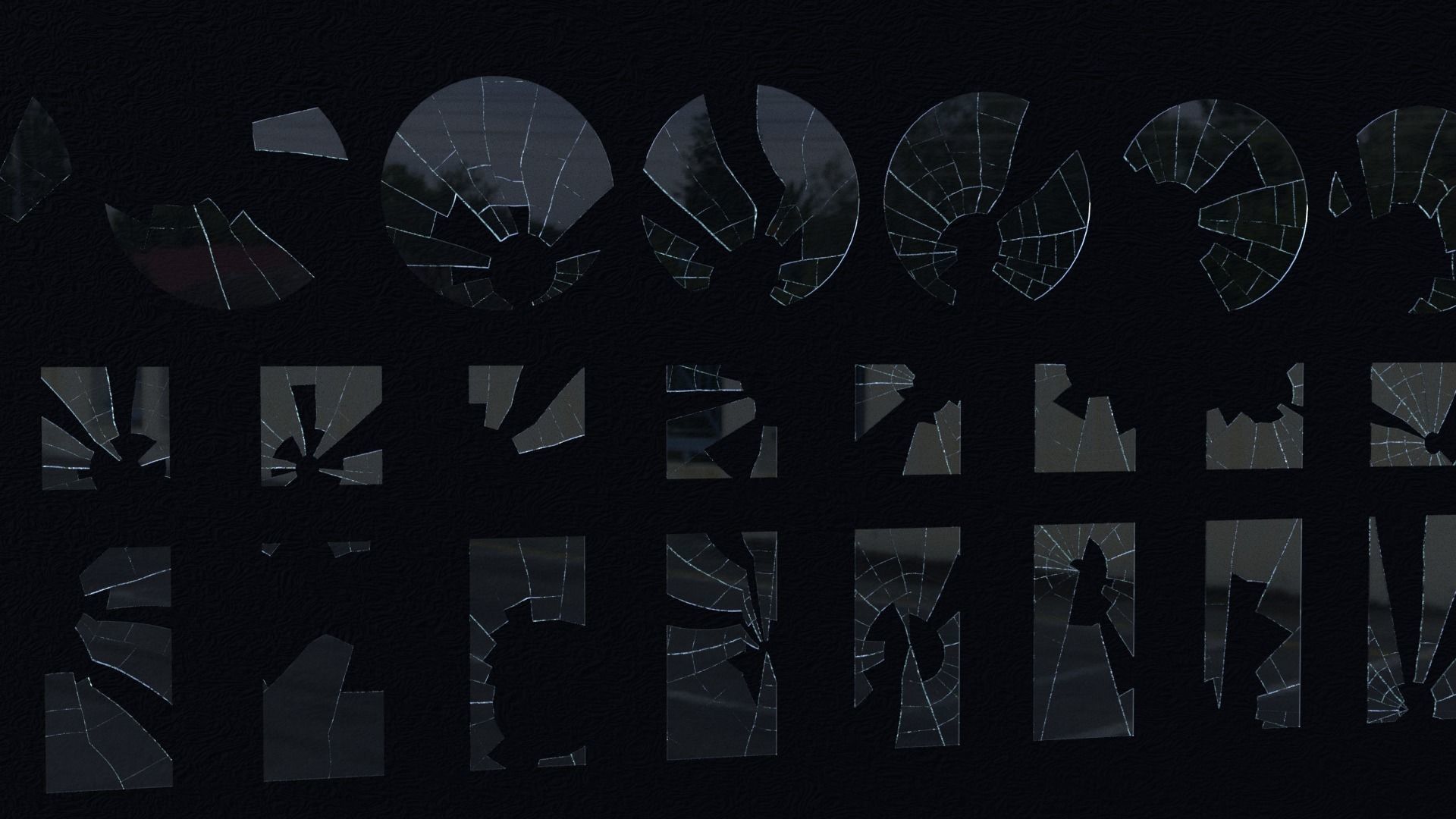 Broken Glass Asset Pack 3D model_17