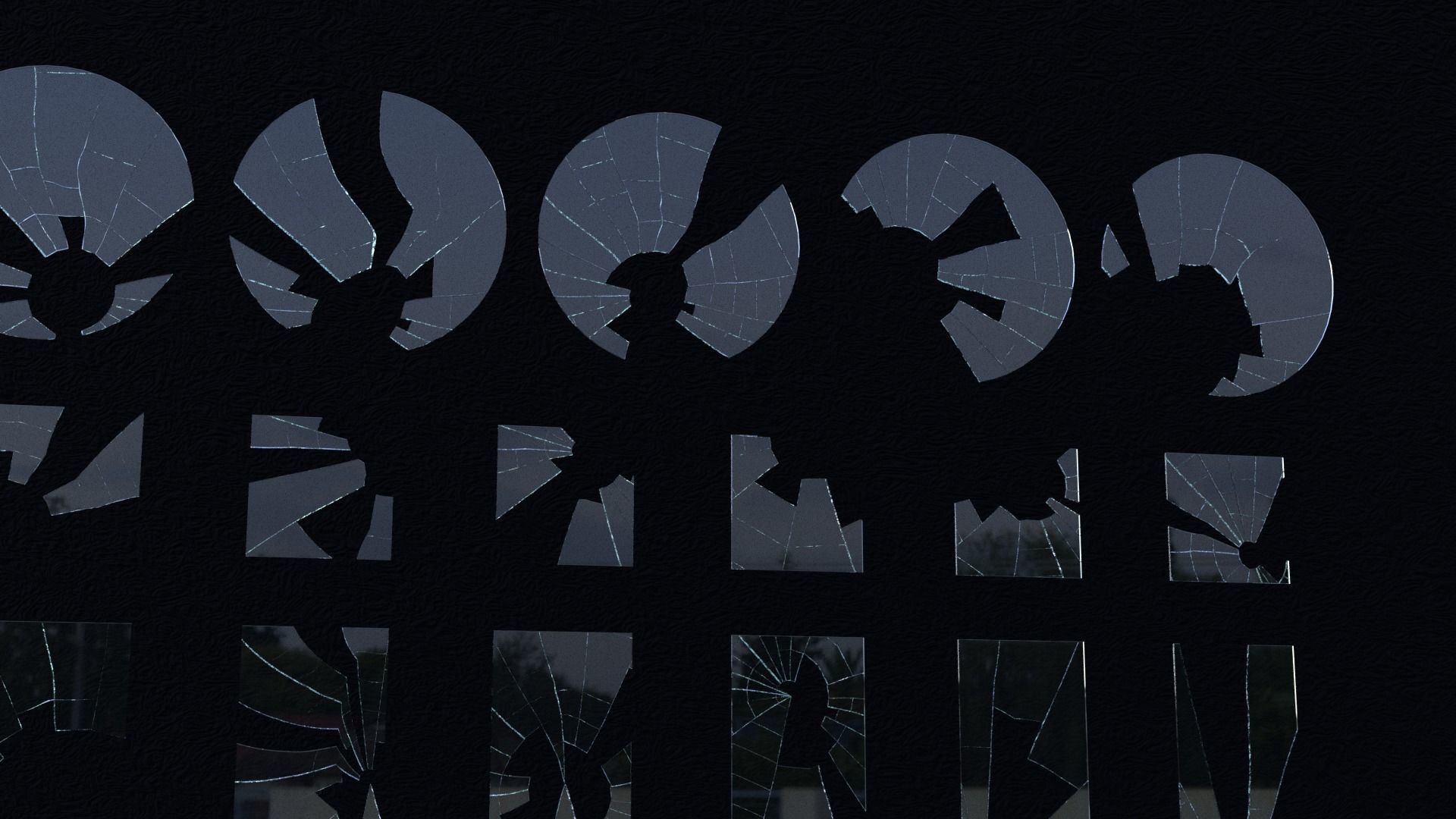 Broken Glass Asset Pack 3D model_15