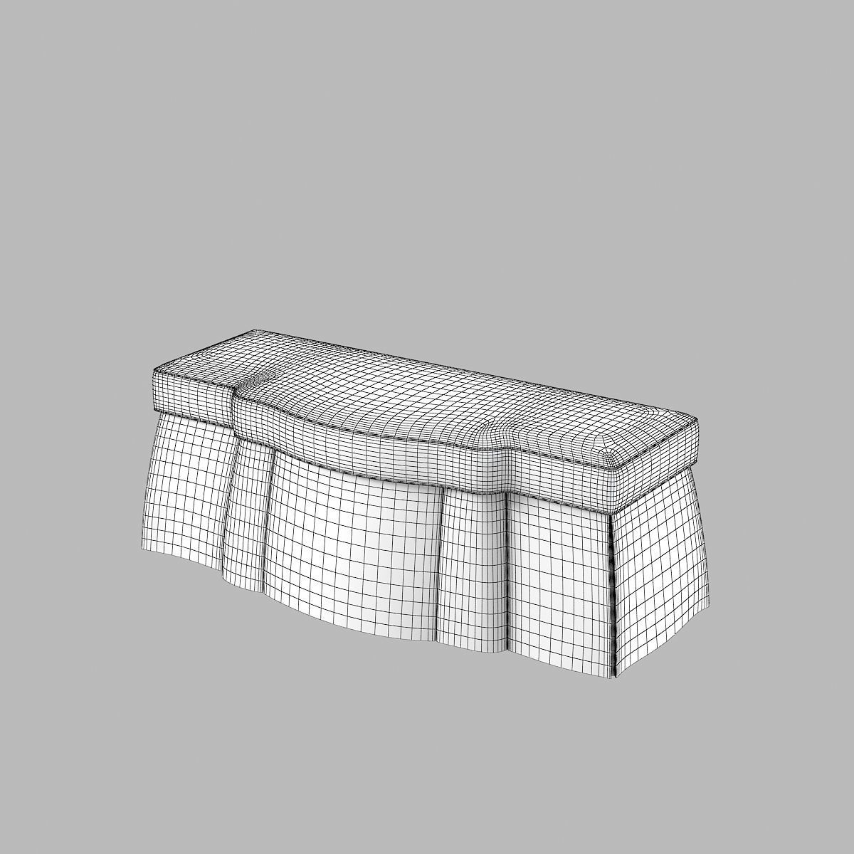 Century Cornel Storage Ottoman 33-906 pouf  3D model_5