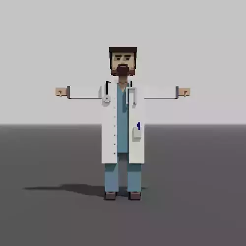 Voxel Doctor Low-poly 3D model