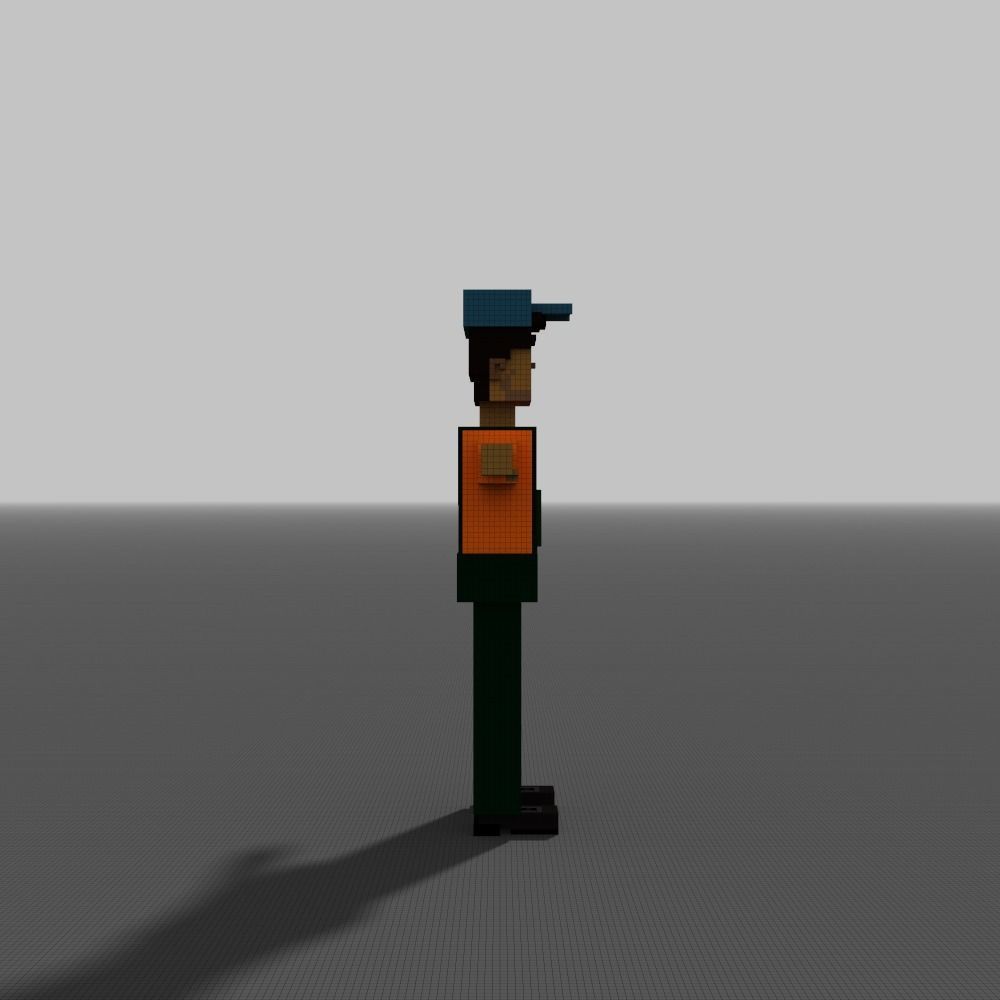 Voxel Gardener Low-poly 3D model_11