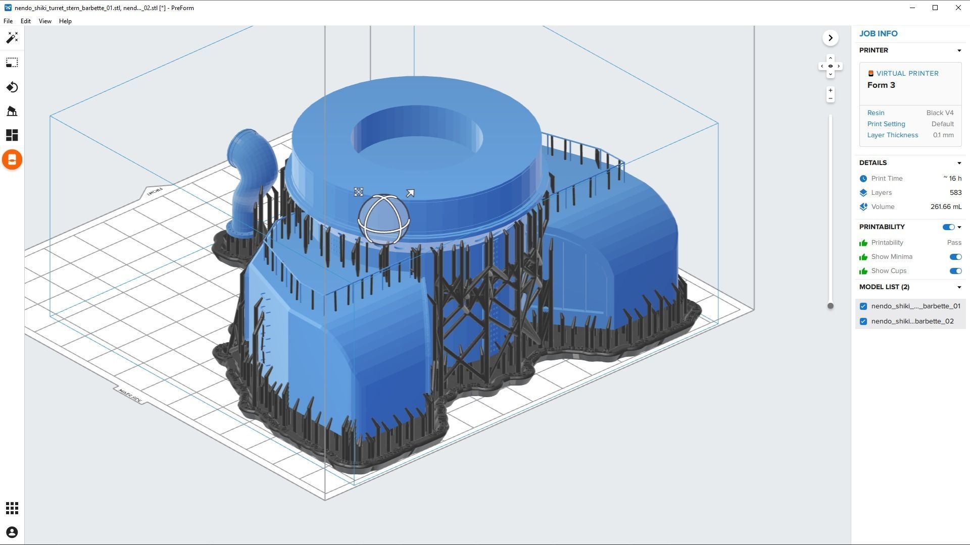 Nendo Shiki stern barbette - Personal license - 1-100 scale 3D print model_2