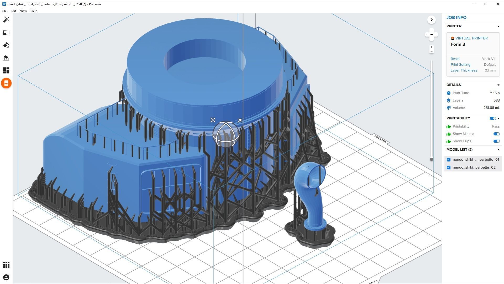 Nendo Shiki stern barbette - Personal license - 1-100 scale 3D print model_3