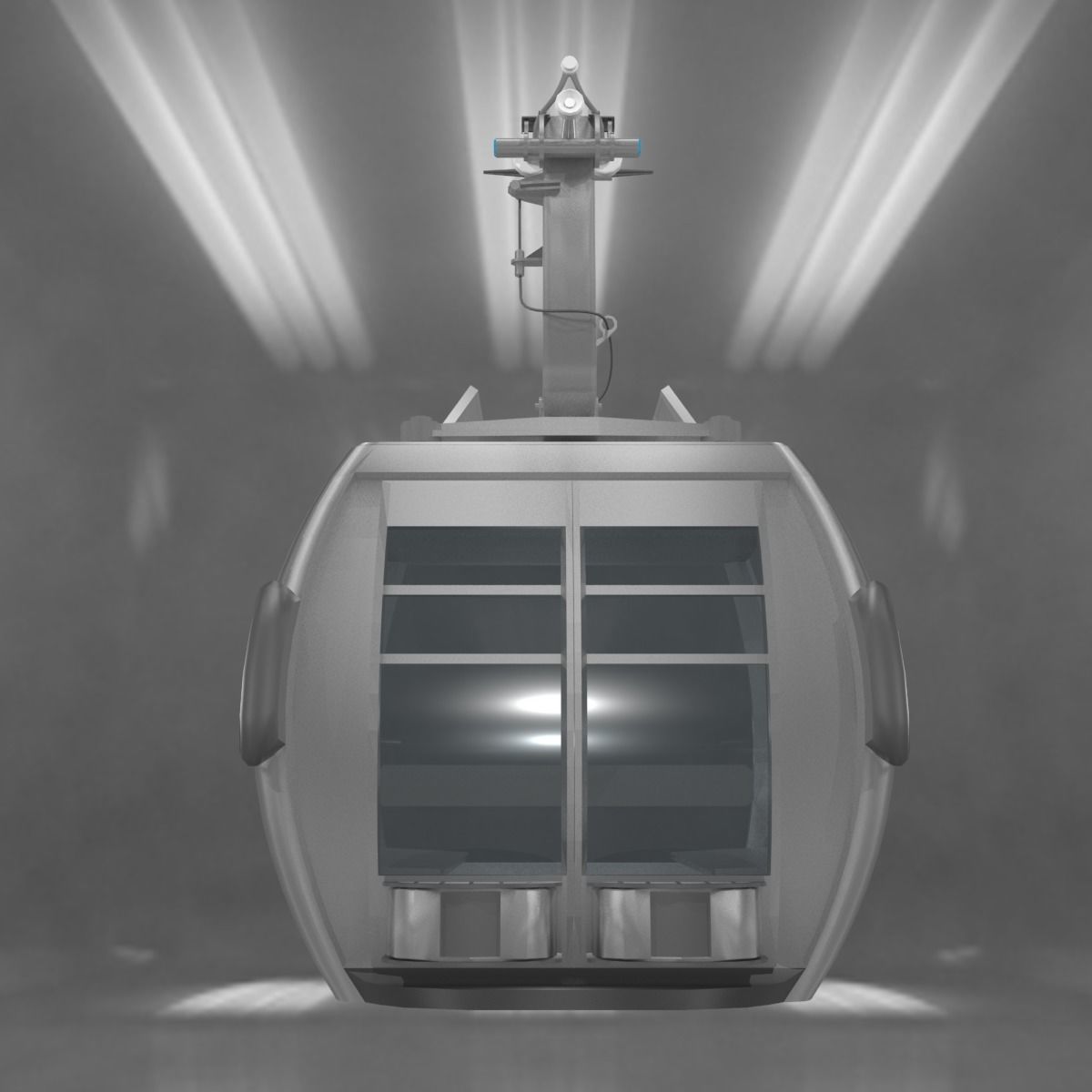 Ropeway Cabine Low-poly 3D model_15