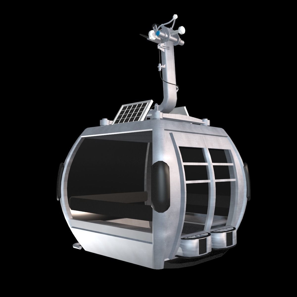 Ropeway Cabine Low-poly 3D model_1
