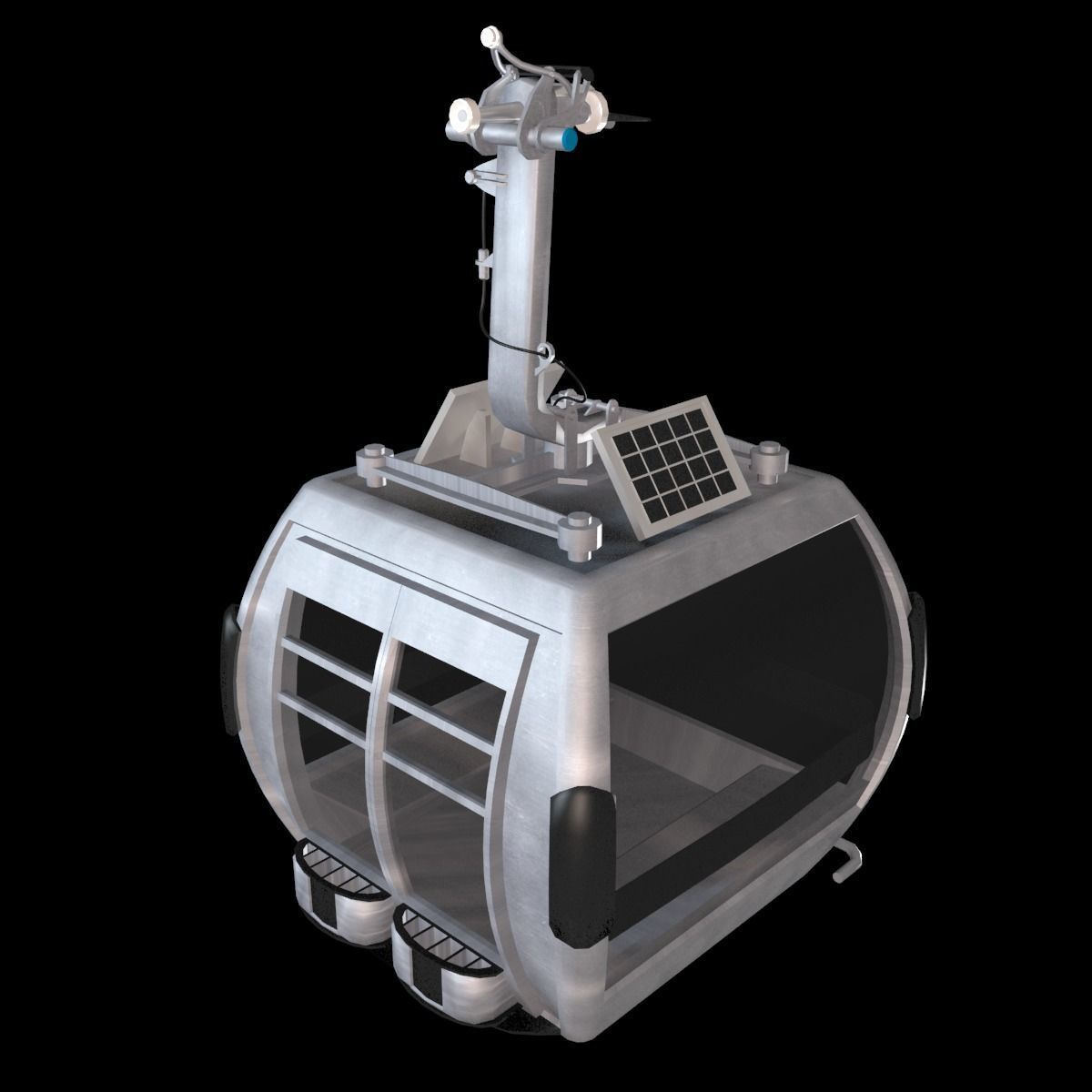 Ropeway Cabine Low-poly 3D model_6