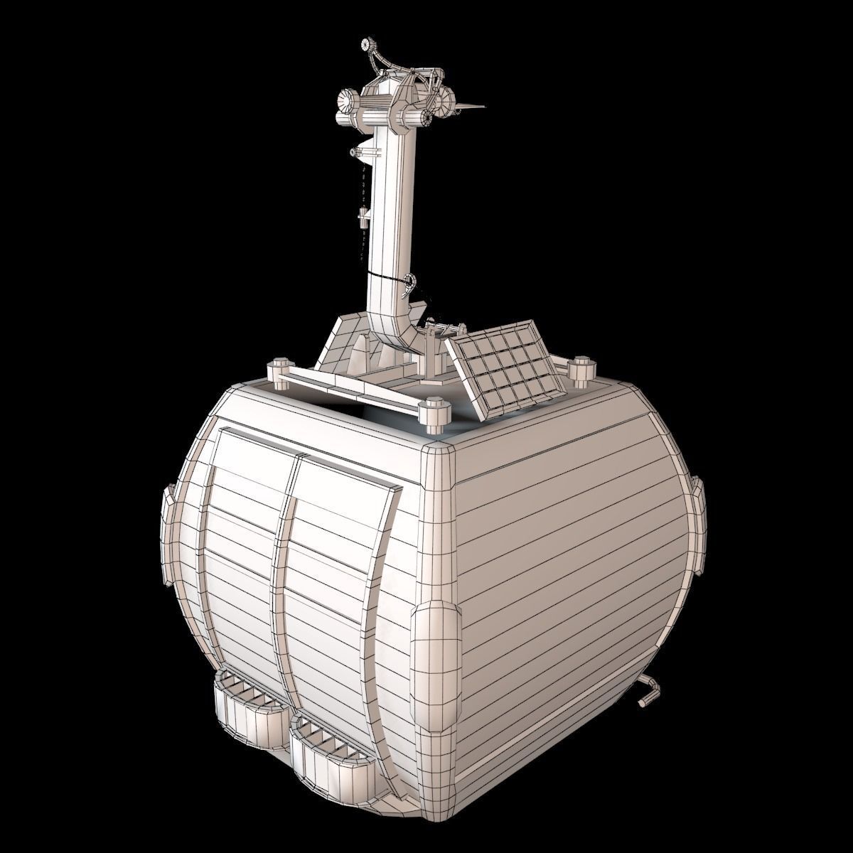 Ropeway Cabine Low-poly 3D model_16