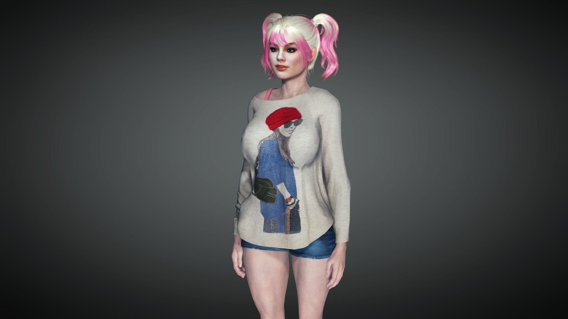 AAA Realistic Female Character 13 Low-poly 3D model_11